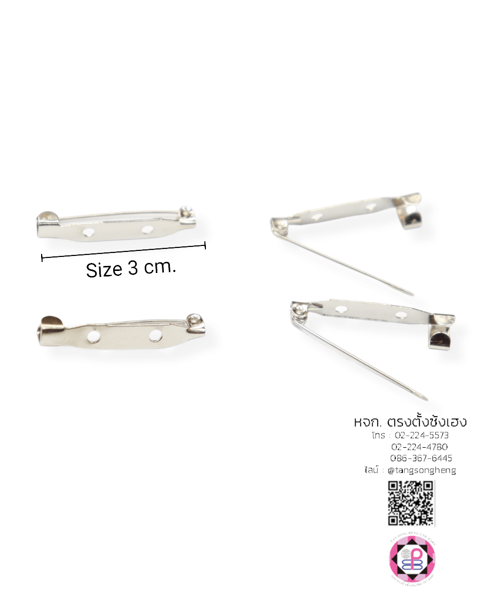 เข็มกลัดฐานแบน ขนาด 30 มิล