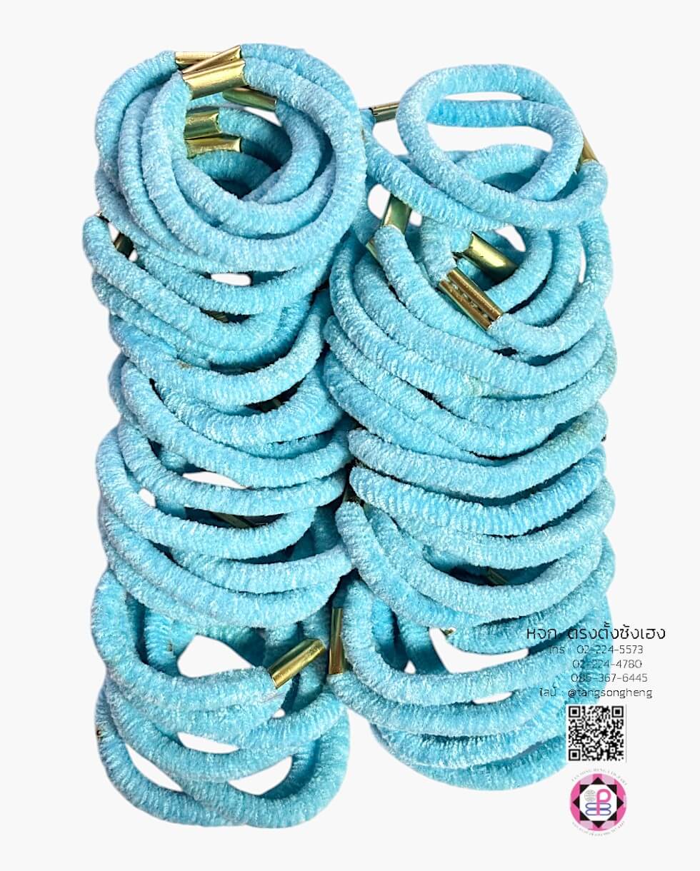 ยางรัดผมสักหราด คุณภาพดี ขนาดใหญ่  สีฟ้าอ่อน