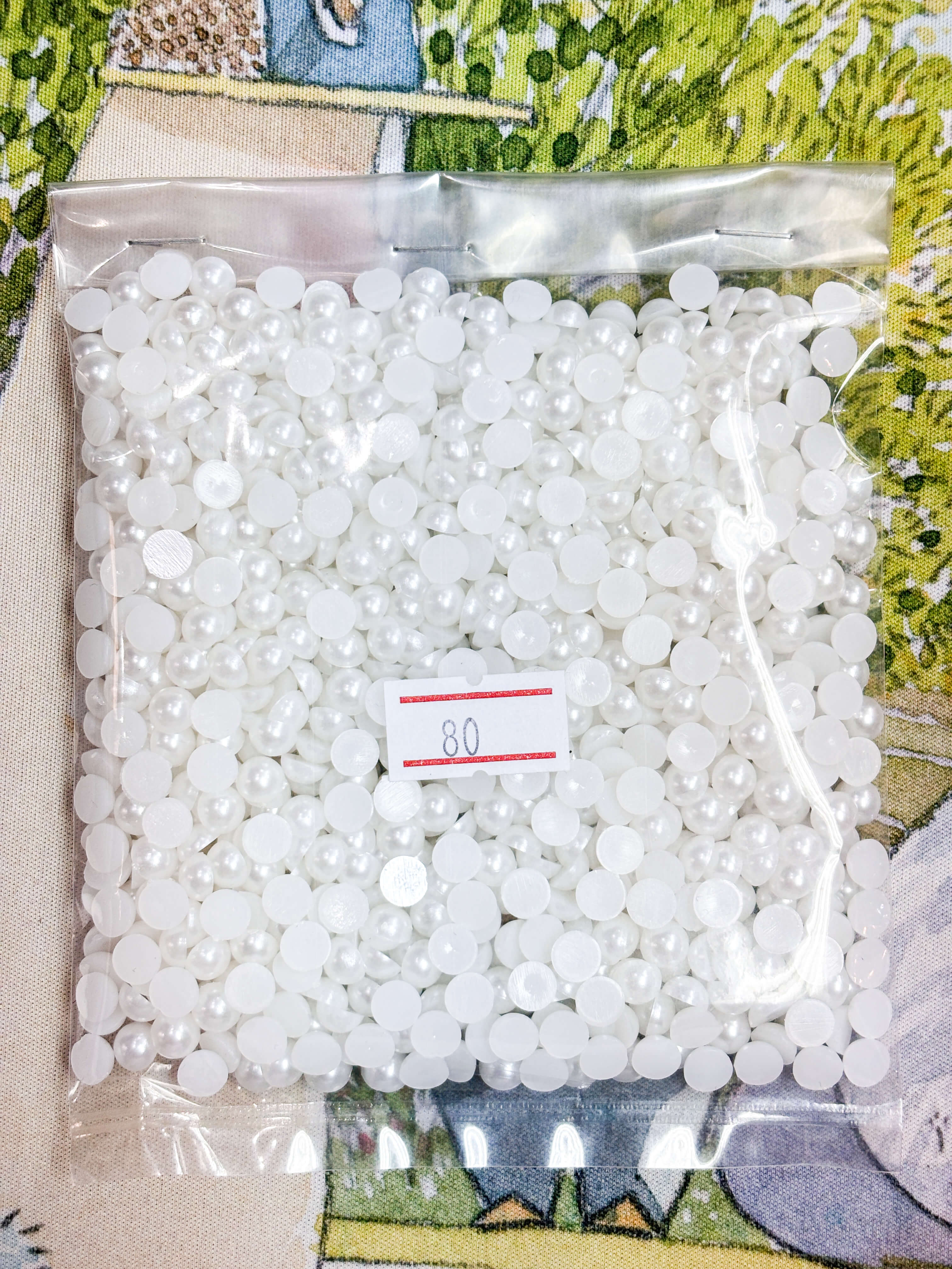 มุกครึ่งซีกทรงกลม ขนาด 6 มิล สีขาว