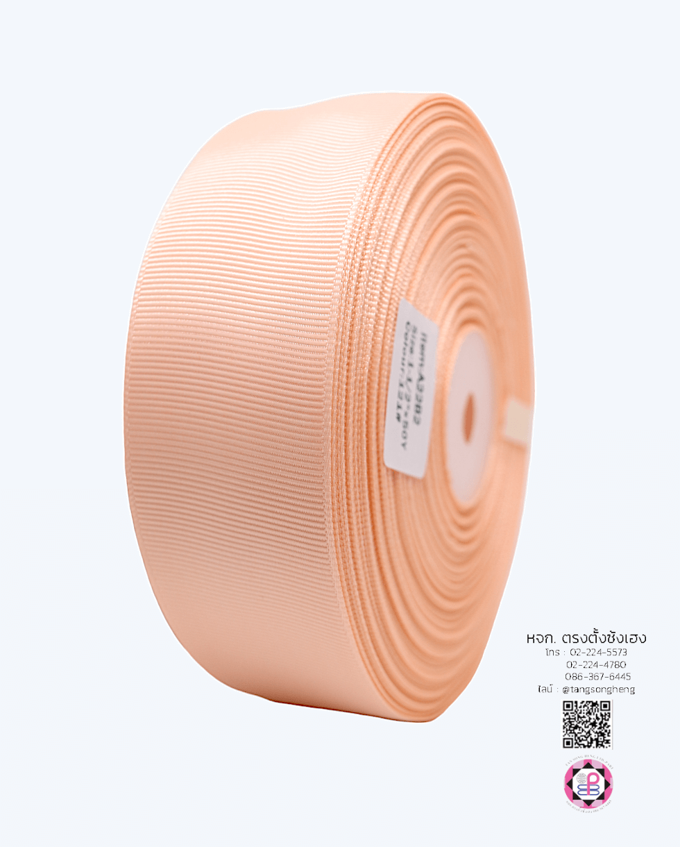 ริบบิ้นผ้ากรอสเกรน กว้าง 1.5 นิ้ว ยาว 50 หลา สีโอลด์โรส 121#