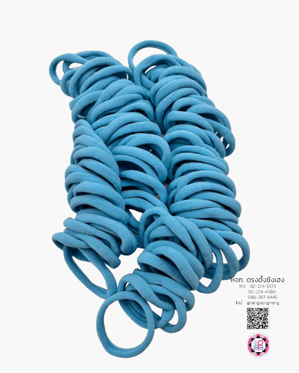 ยางรัดผมไนล่อน ขนาดใหญ่ สีฟ้า