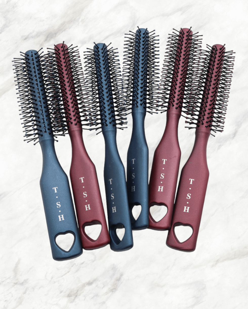 หวีโรล T.S.H. หัวตุ่ม คละสีเข้ม 7866CH แพ็ค 6 ชิ้น