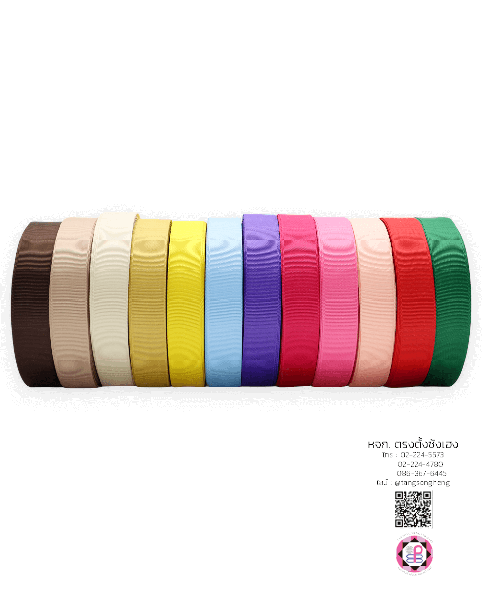 ริบบิ้นผ้ากรอสเกรน กว้าง 1 นิ้ว ยาว 50 หลา สีโอลด์โรส