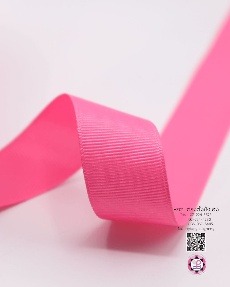 ริบบิ้นผ้ากรอสเกรน กว้าง 1 นิ้ว ยาว 50 หลา สีโอลด์โรส