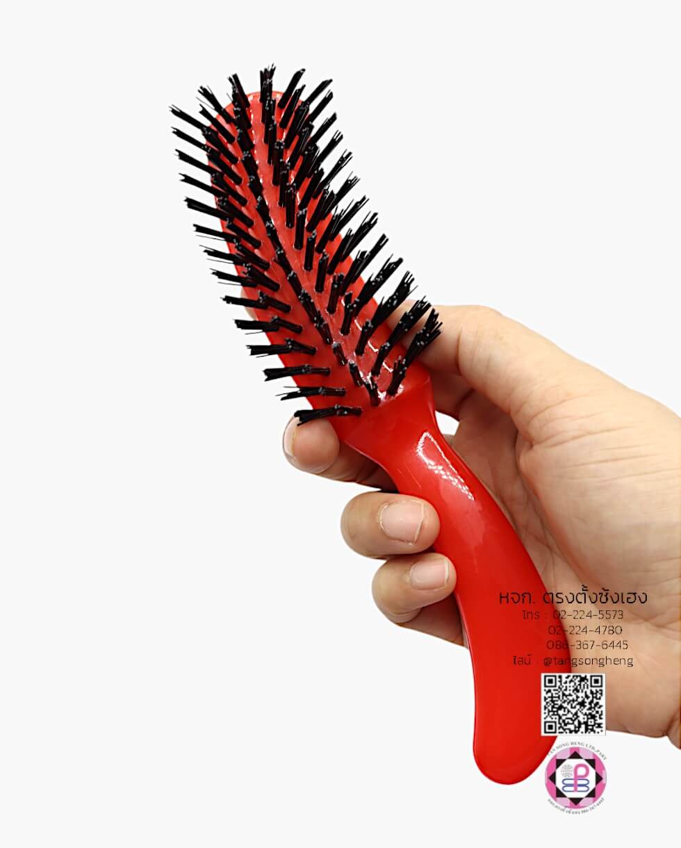 หวีแปรงไม้หัวเข็มเล็ก T.S.H. สีโอ๊ค แพ็ค 6 ชิ้น