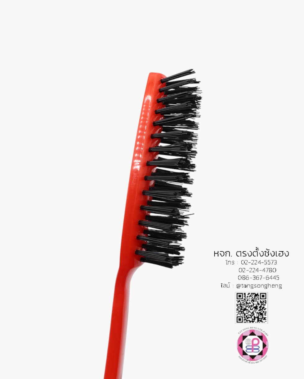 หวีแปรงไม้หัวเข็มเล็ก T.S.H. สีโอ๊ค แพ็ค 6 ชิ้น