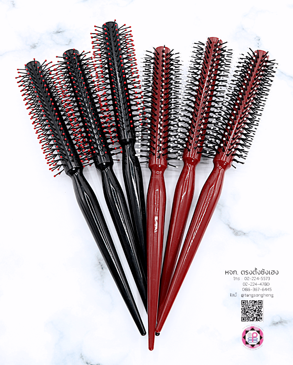 หวีโรลม้วนผมหัวตุ่ม Nice 150P คละสี แดงดำ แพ็ค 6 ชิ้น