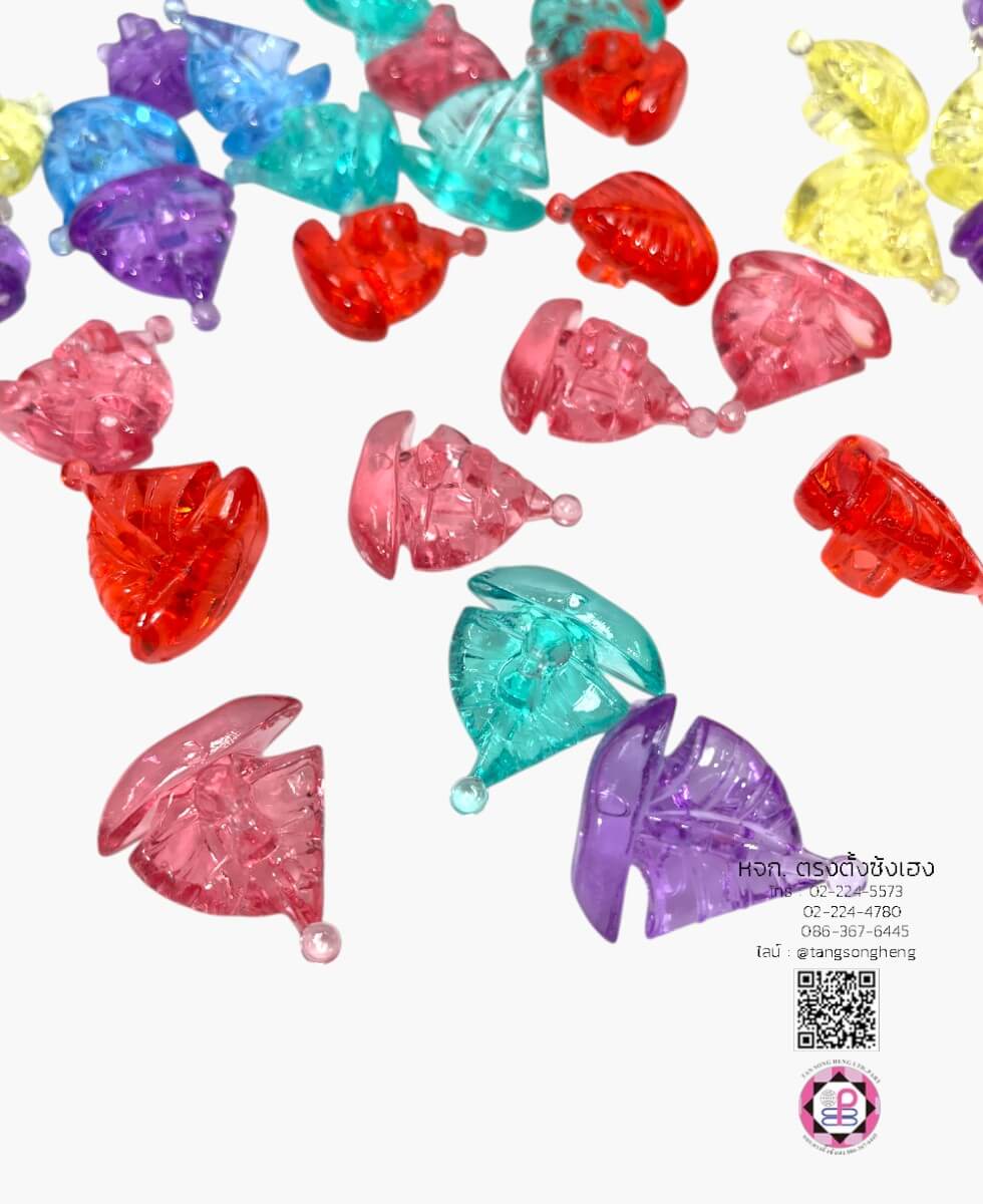 อะไหล่เรซิ่นรูปเรือใบ คละสีสด แพ็ค 100 ชิ้น