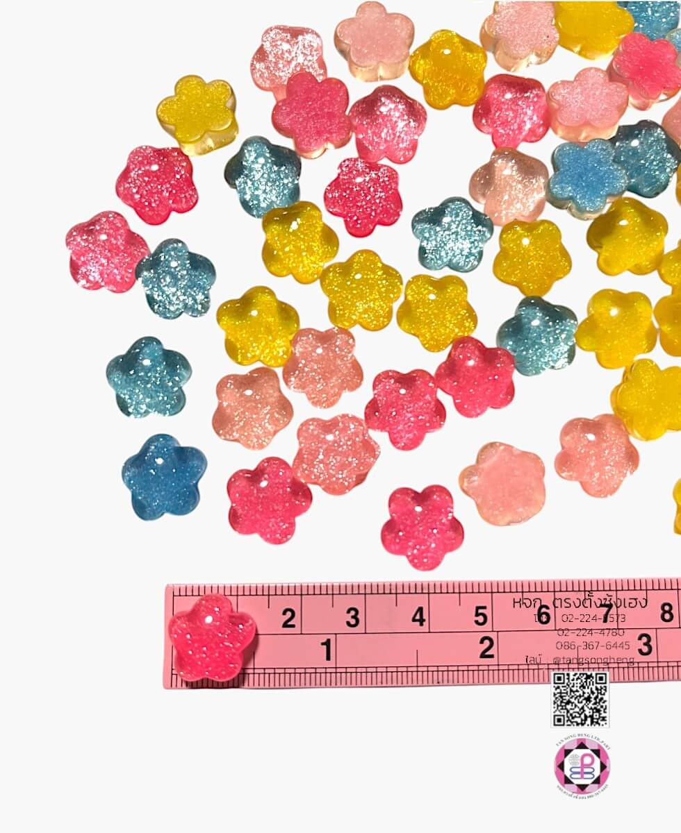 อะไหล่เรซิ่นรูปดาว คละสีสด แพ็ค 100 ชิ้น