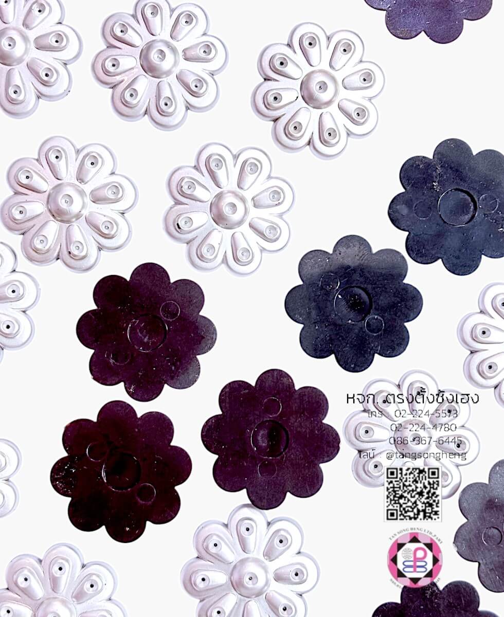 อะไหล่เรซิ่นรูปดอกไม้ สีเงิน แพ็ค 100 ชิ้น