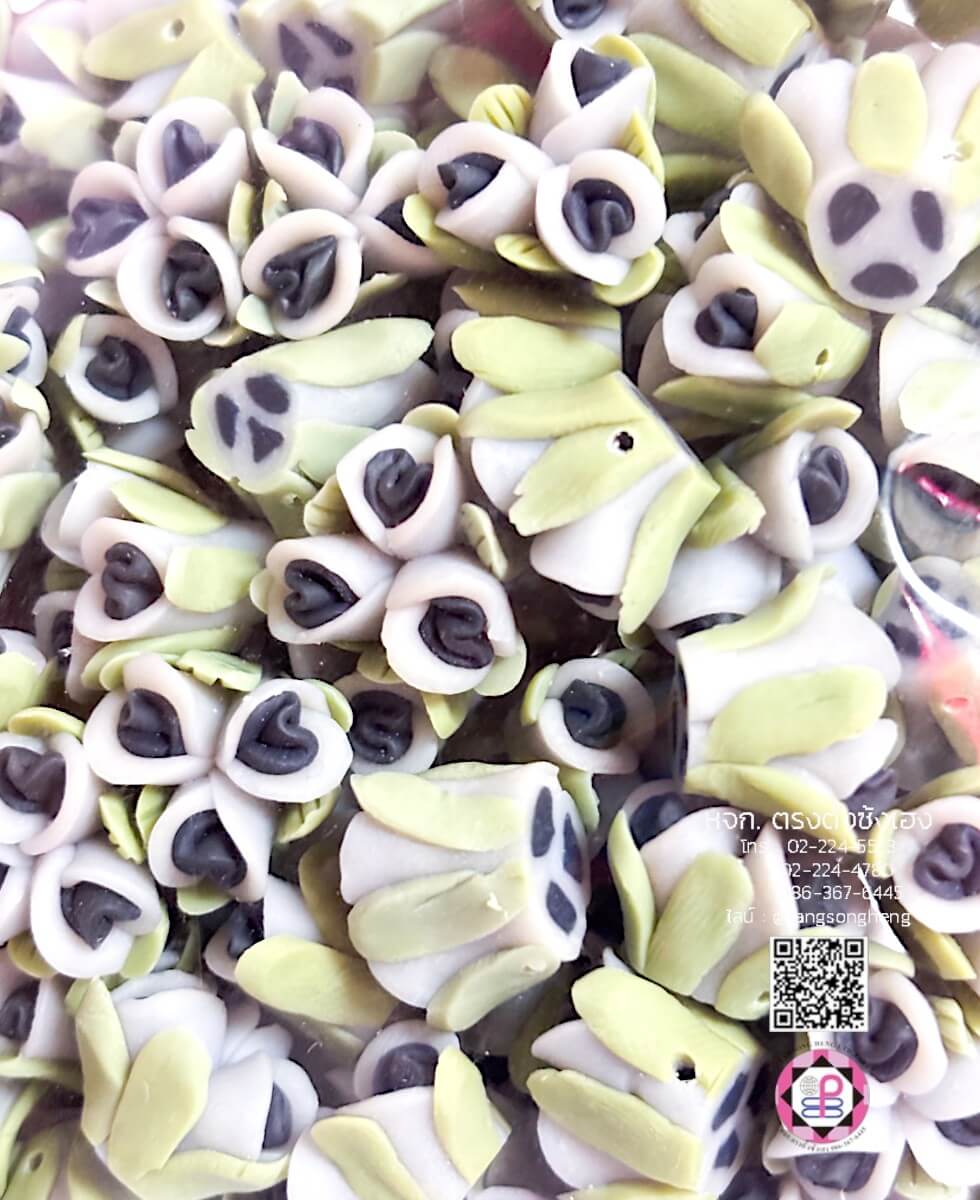 อะไหล่เรซิ่นรูปช่อดอกไม้ สีดำ แพ็ค 90 ชิ้น