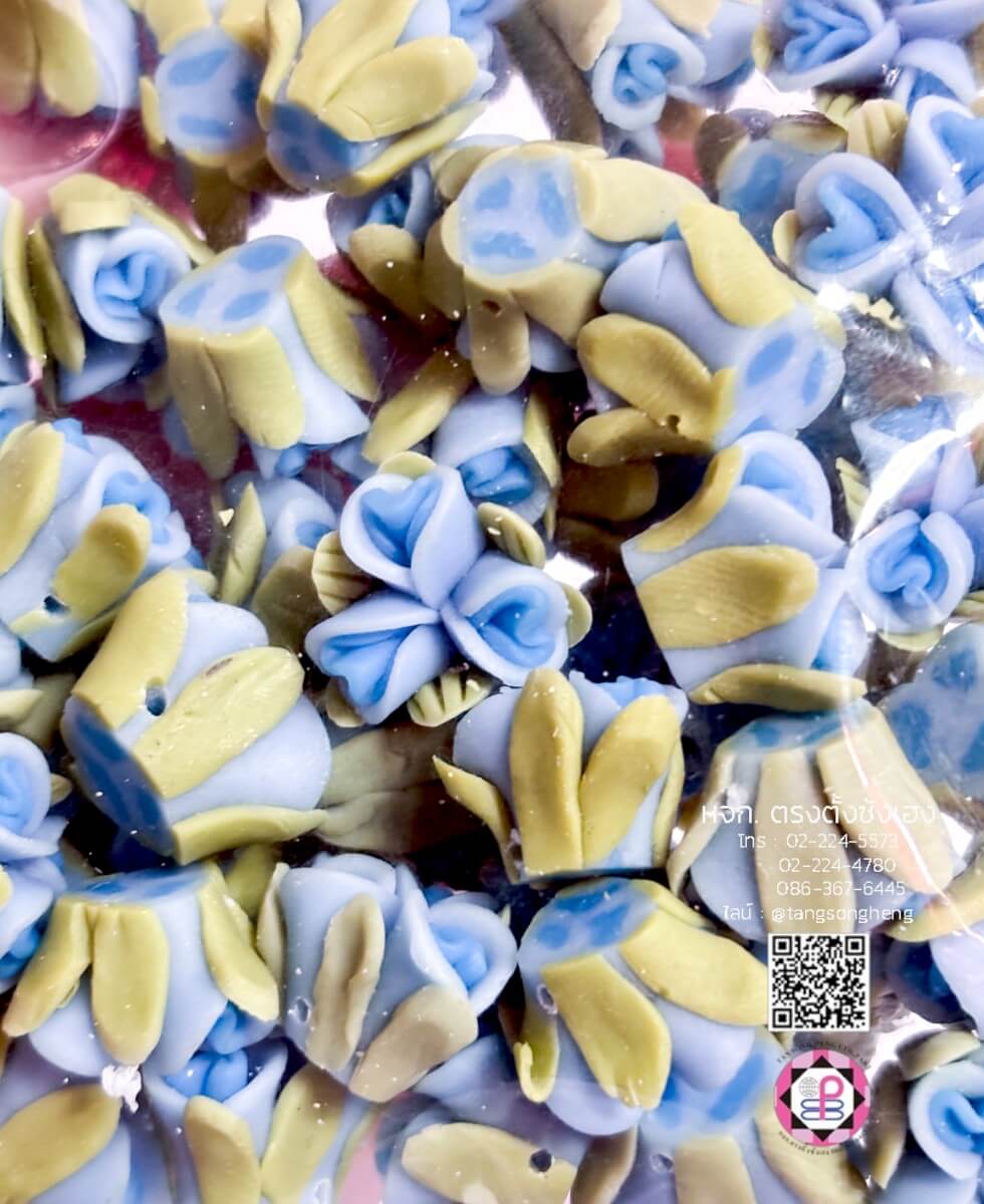 อะไหล่เรซิ่นรูปช่อดอกไม้ สีดำ แพ็ค 50 ชิ้น