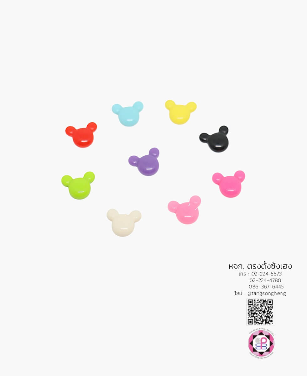 อะไหล่เรซิ่นจิ๋วรูปมิกกี้ คละสี แพ็ค 100 ชิ้น