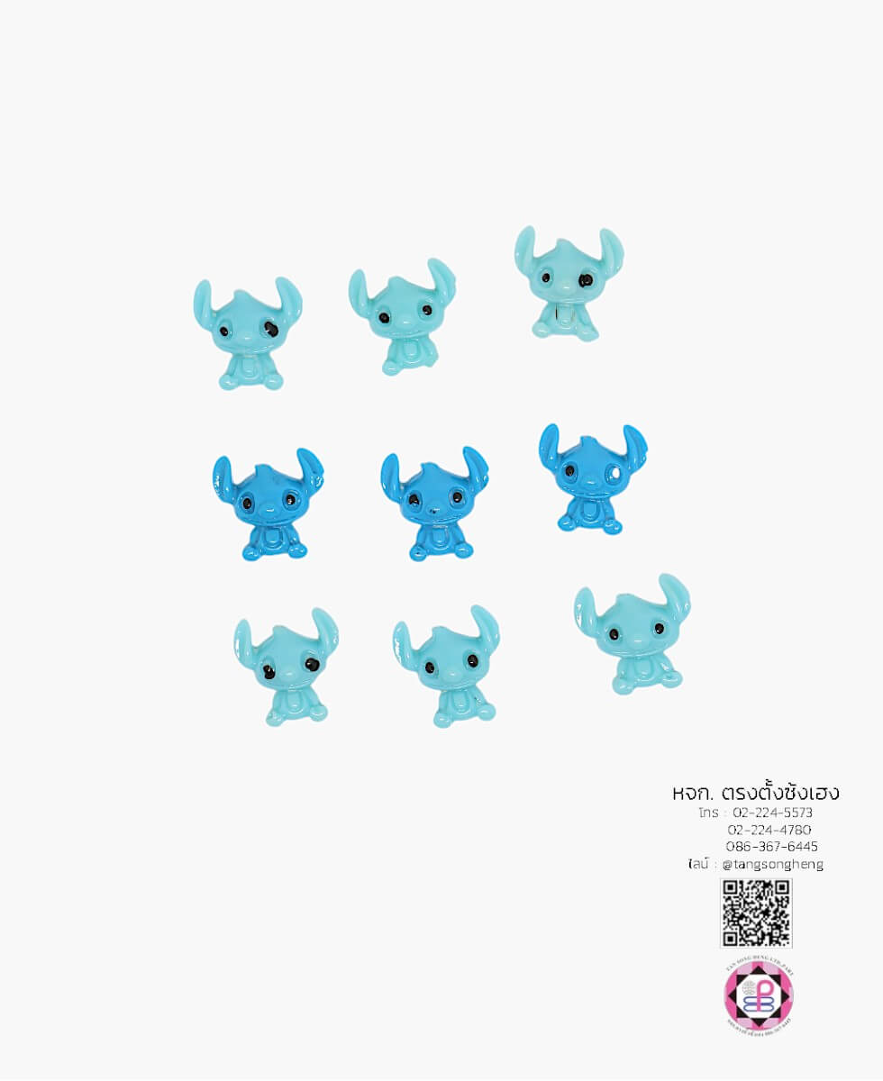 อะไหล่เรซิ่นจิ๋วลายการ์ตูน สีฟ้า แพ็ค 100 ชิ้น