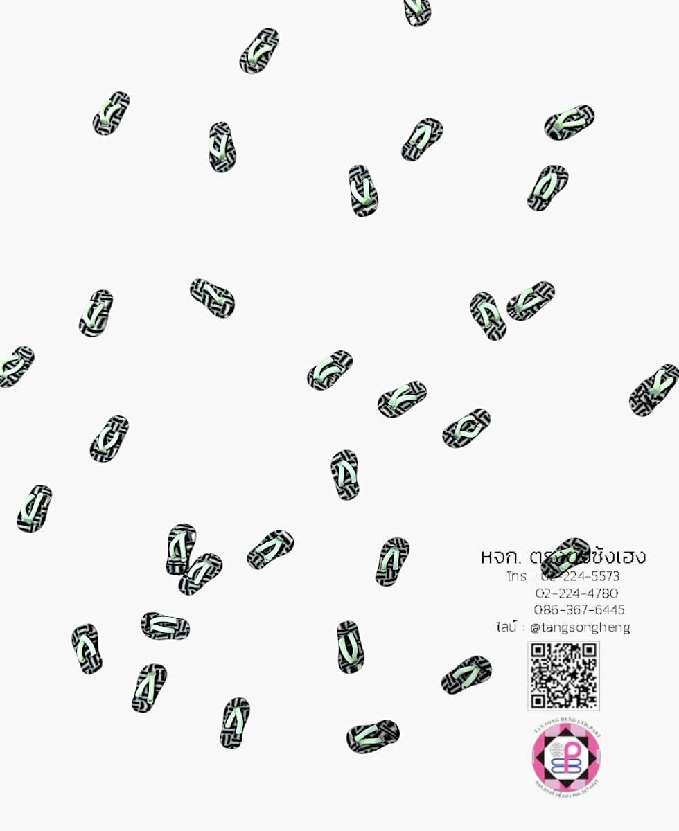 อะไหล่เรซิ่นจิ๋วรูปรองเท้าแตะ สีเขียว แพ็ค 40 ชิ้น