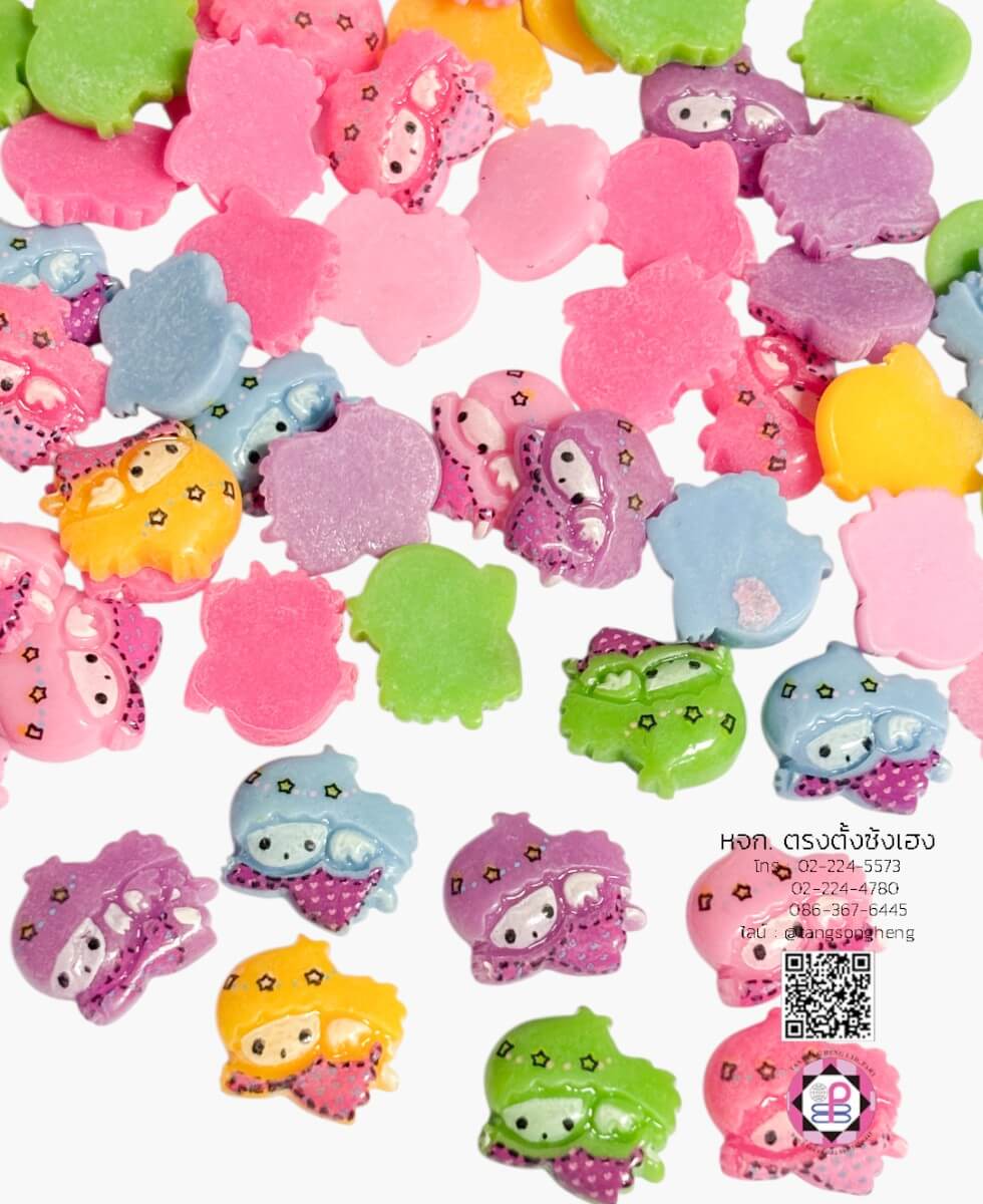 อะไหล่เรซิ่นจิ๋วลายการ์ตูนน่ารัก1 คละสี แพ็ค 100 ชิ้น