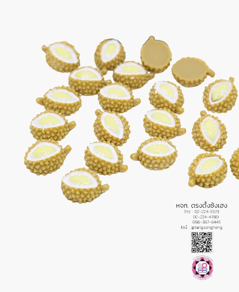 อะไหล่เรซิ่นรูปทุเรียน สีเขียว แพ็ค 100 ชิ้น