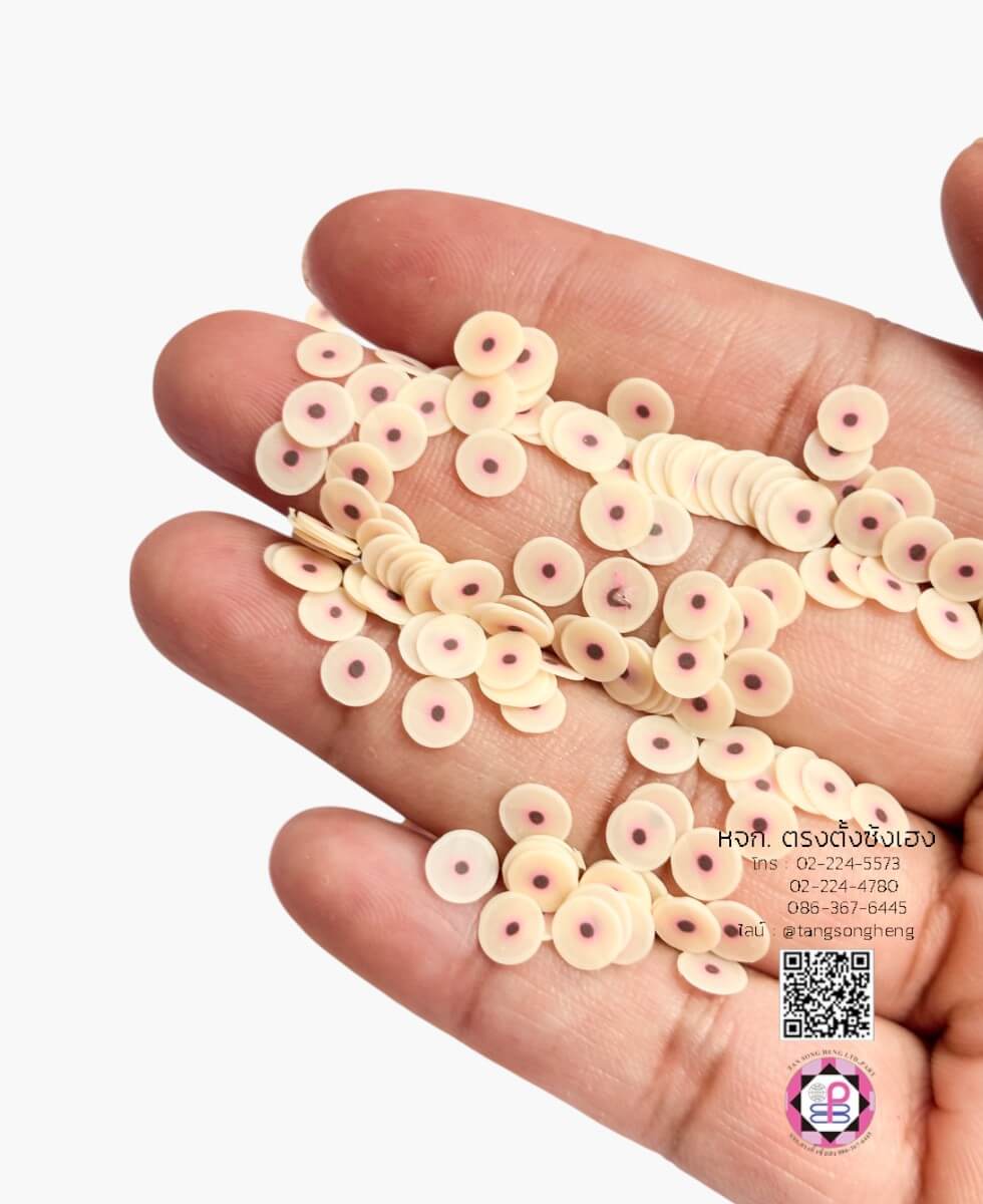 Flatback Mini Silicone Sphere Shape with Dot Cream Color