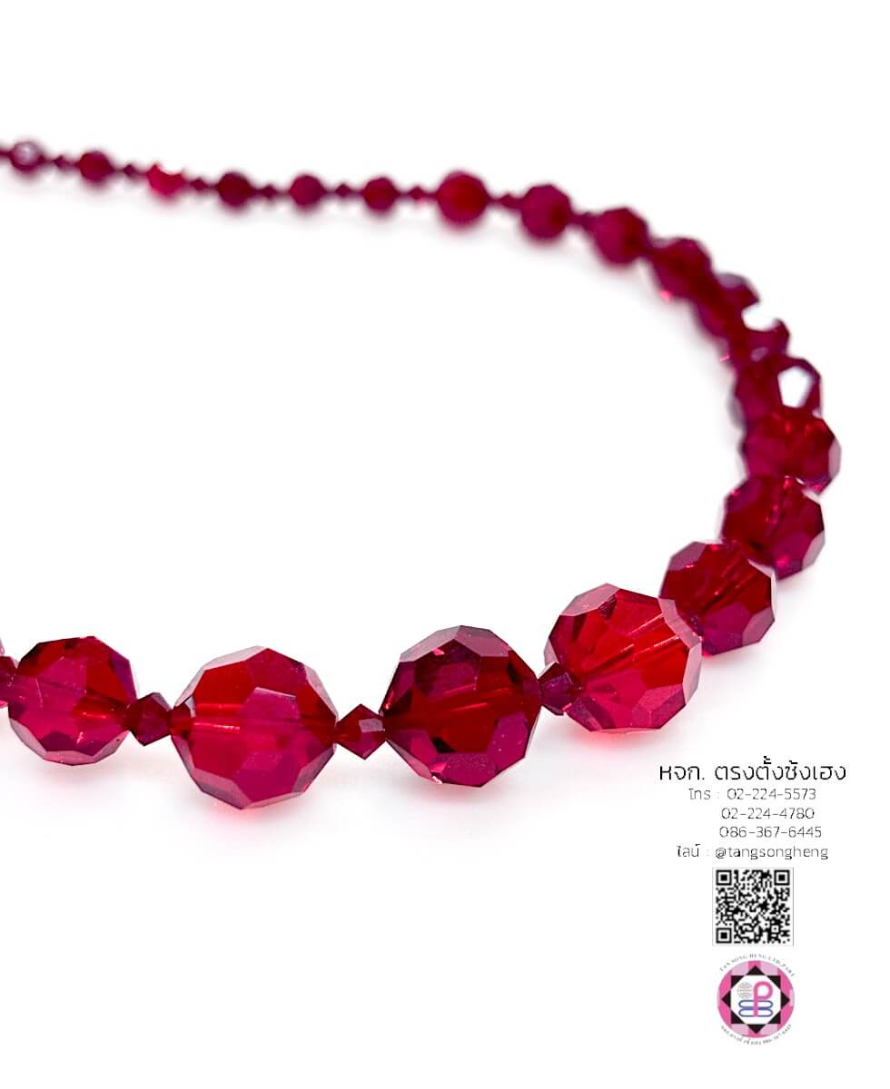 สร้อยคอคริสตัลสวาแท้ สีแดงเบอร์กันดี