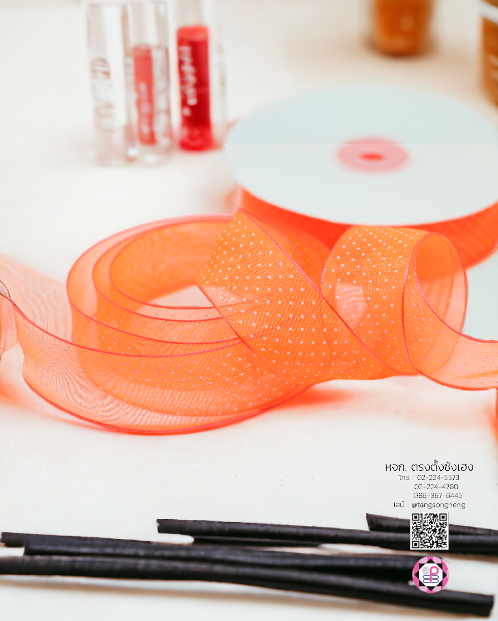 ริบบิ้นผ้าแก้ว, ริบบิ้นผ้าชีฟอง, ริบบิ้นผ้าเนื้อบาง, ริบบิ้นทำโบว์, ริบบิ้นผูกกล่องของขวัญ, ผูกช่อดอกไม้, ผูกกระเช้า, โบว์พยาบาล, โบว์นักเรียน, ริบบิ้นแต่งงาน