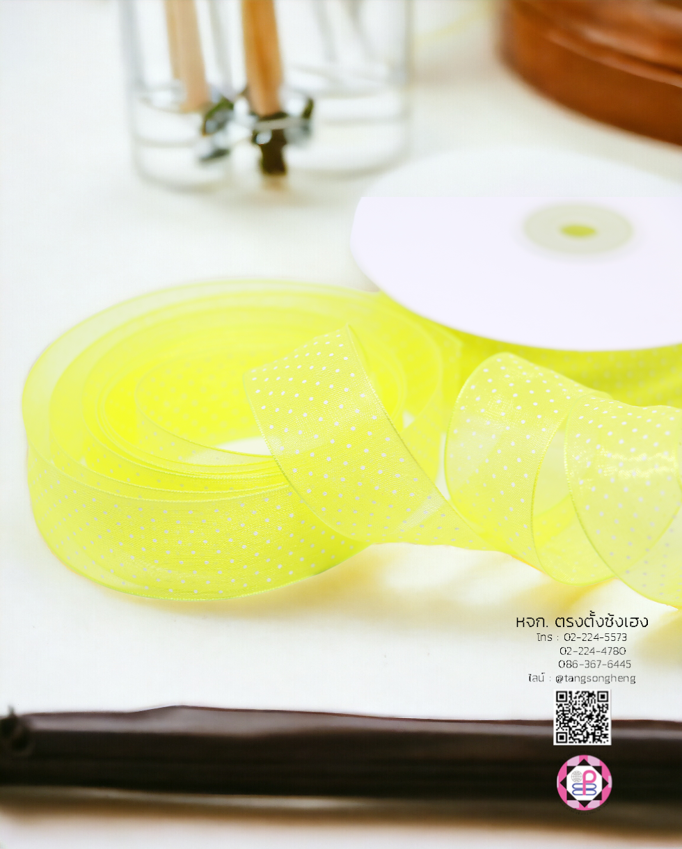 ริบบิ้นผ้าแก้ว, ริบบิ้นผ้าชีฟอง, ริบบิ้นผ้าเนื้อบาง, ริบบิ้นทำโบว์, ริบบิ้นผูกกล่องของขวัญ, ผูกช่อดอกไม้, ผูกกระเช้า, โบว์พยาบาล, โบว์นักเรียน, ริบบิ้นแต่งงาน